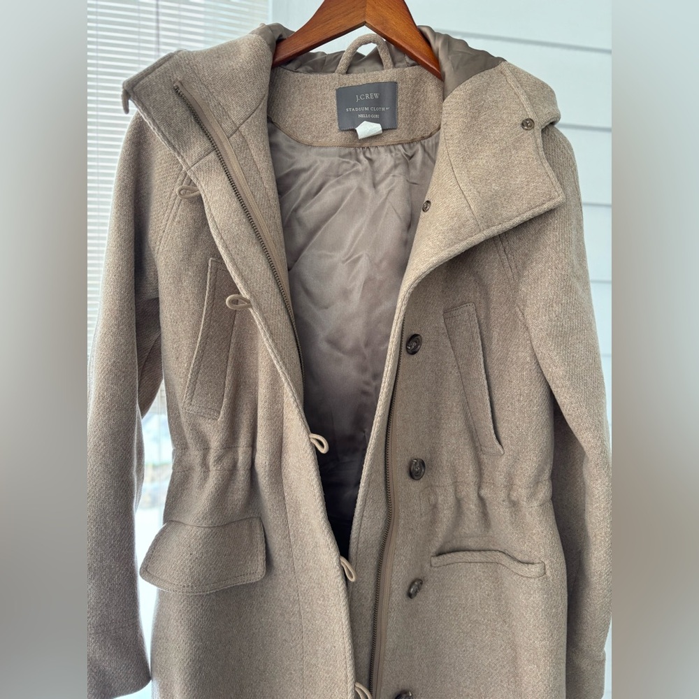J. Crew Women's Wool Beige Trench Coat